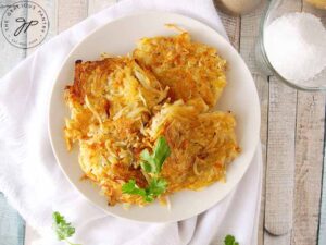 Served homemade hash browns recipe.