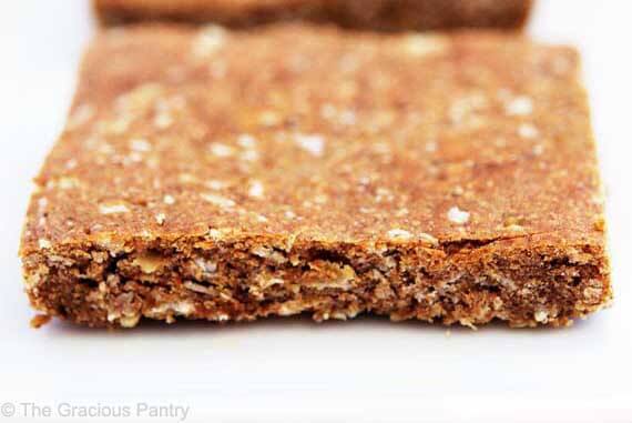 A Pumpkin Spice Protein Bar on a white surface.