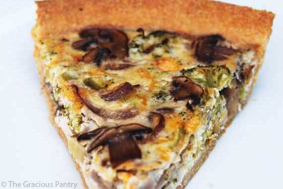 Broccoli Mushroom Quiche  The Gracious Pantry