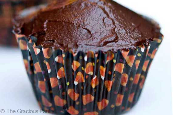 Pumpkin Cupcakes on a white plate.