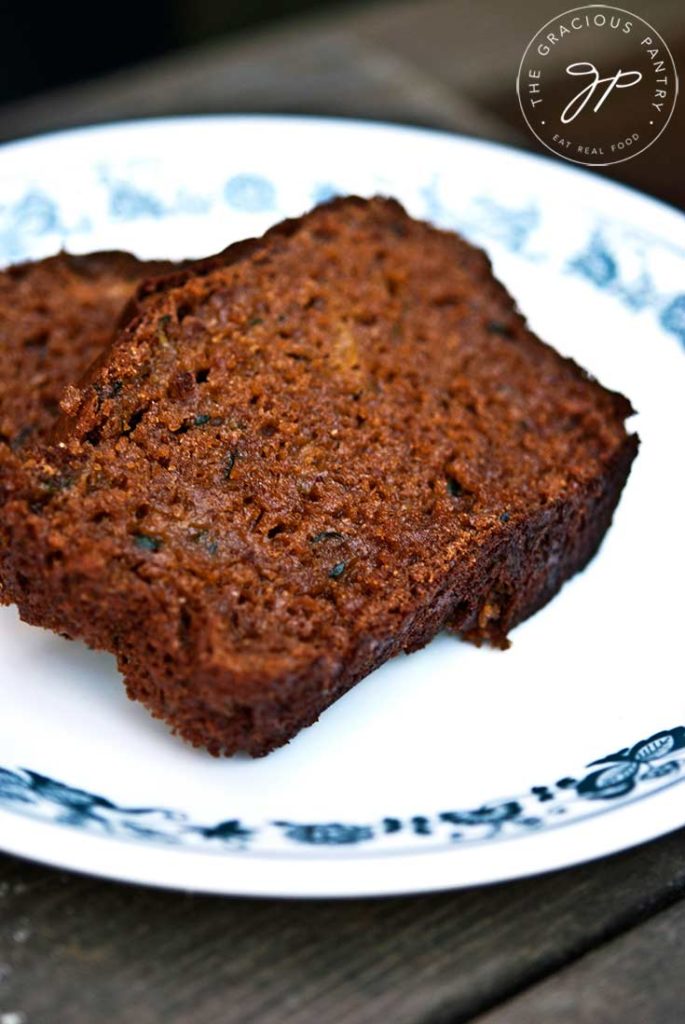 slices of zucchini bread on white napkin