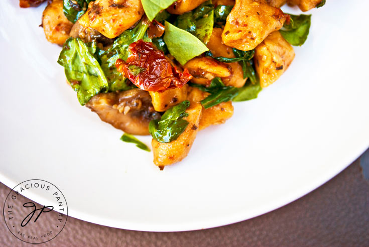 Clean Eating Sweet Potato Gnocchi With Mushrooms And Sun Dried Tomatoes Recipe For Dinner