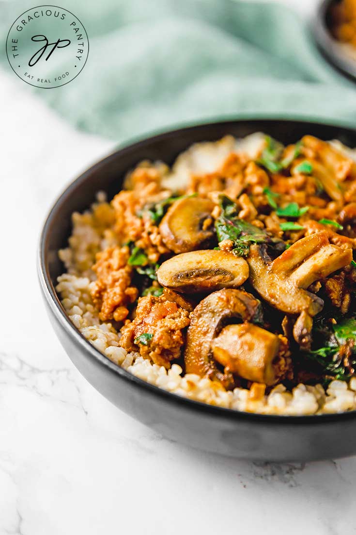 Clean Eating Mushroom Brown Rice Bowl Recipe