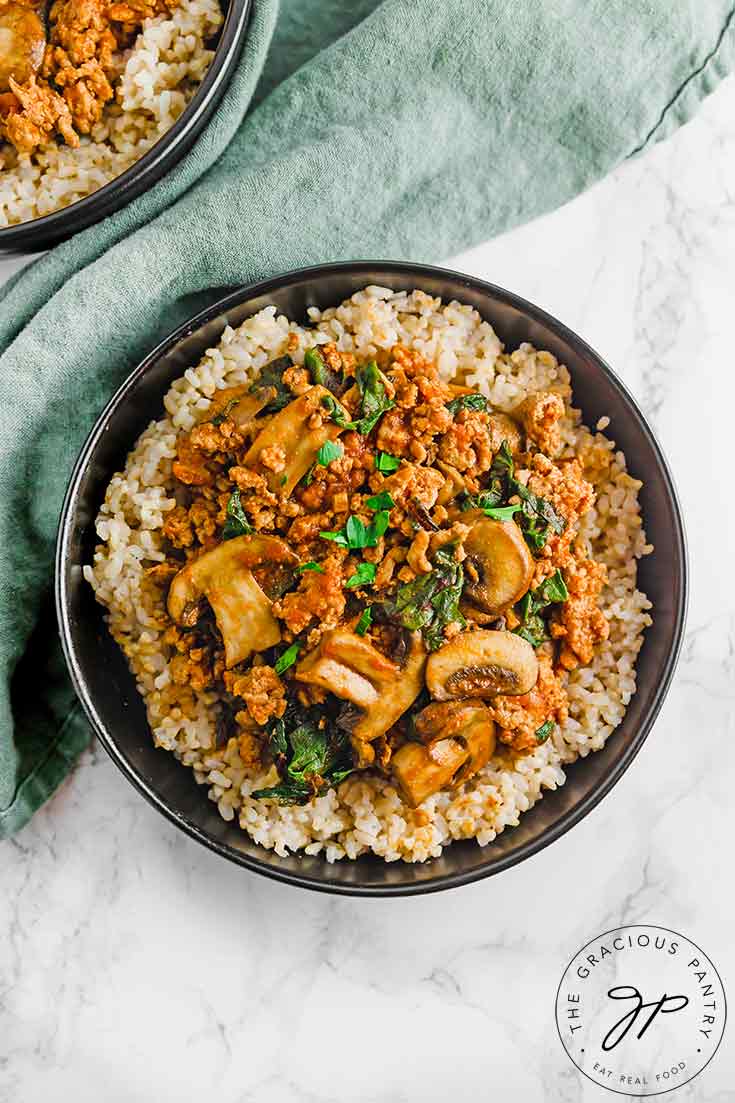 Clean Eating Mushroom Brown Rice Bowl Recipe