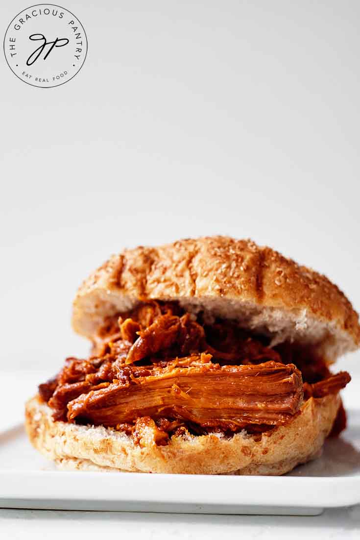 An up close view of one of these Pulled Pork Sandwiches.
