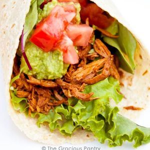 Clean Eating Slow Cooker BBQ Chicken Soft Tacos Recipe