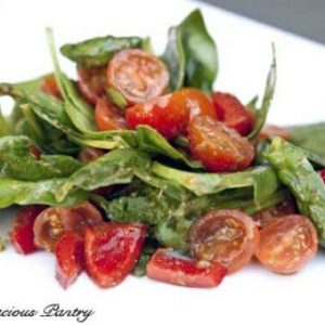 Clean Eating Spinach Salad with Pesto Dressing
