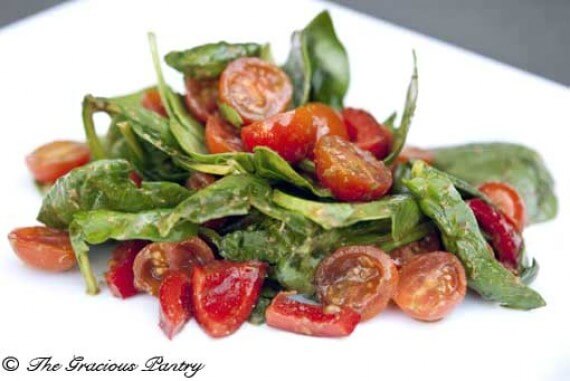 Clean Eating Spinach Salad with Pesto Dressing