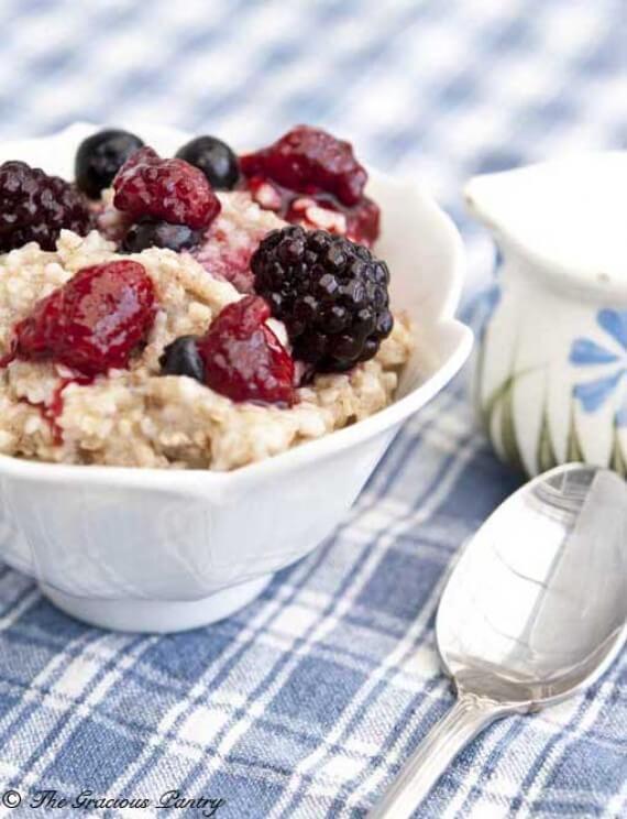 Clean Eating Triple Berry Oatmeal