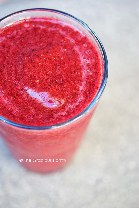 Clean Eating Triple Berry Watermelon Smoothie Recipe