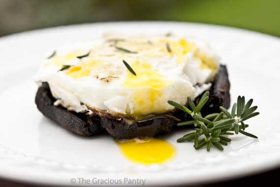 Baked Eggs On Balsamic Portobello Mushrooms