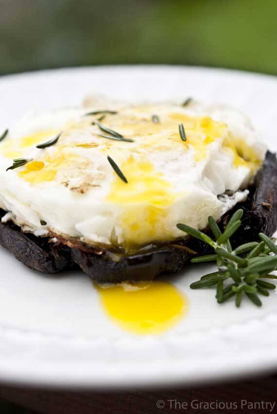 Clean Eating Baked Eggs On Balsamic Portobello Mushrooms