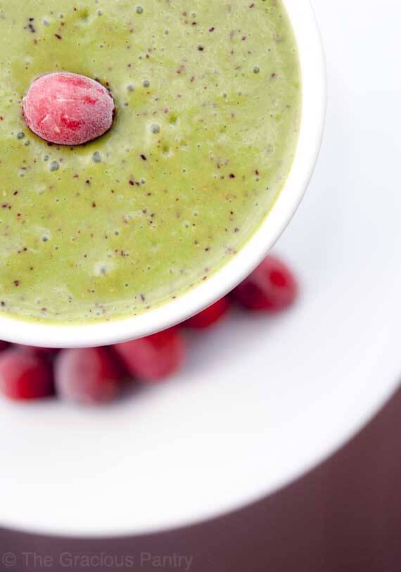 Clean Eating Fresh Cranberry Green Smoothie