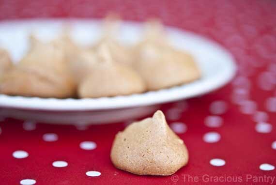 Meringue Cookies on a white plate.