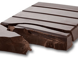 A broken bar of chocolate.