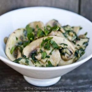 Garlic Mushrooms With Double Cream Brie Cheese