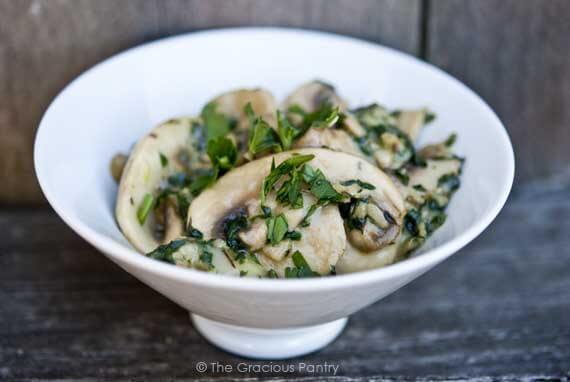 Garlic Mushrooms With Double Cream Brie Cheese