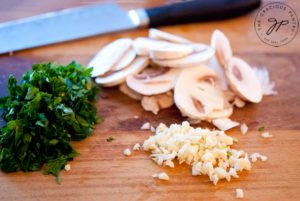 Clean Eating Garlic Mushrooms With Double Cream Brie Cheese