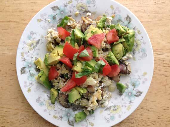 Clean Eating Egg & Vegetable Basil Scramble