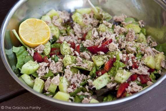 Tuna Salad On Fresh Greens Recipe