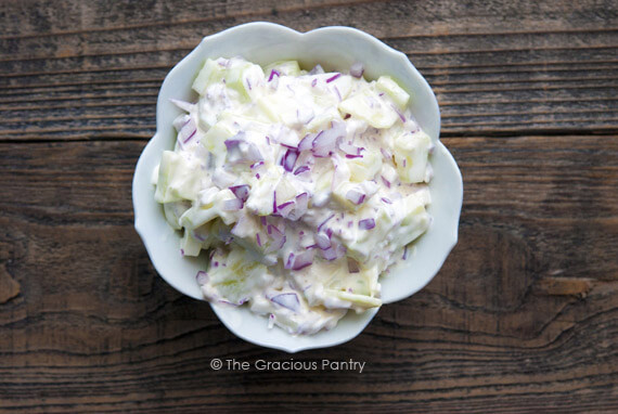 Clean Eating Cucumber & Raw Onion Salad