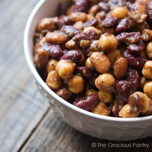 A white bowl filled with 3 Bean Salad.