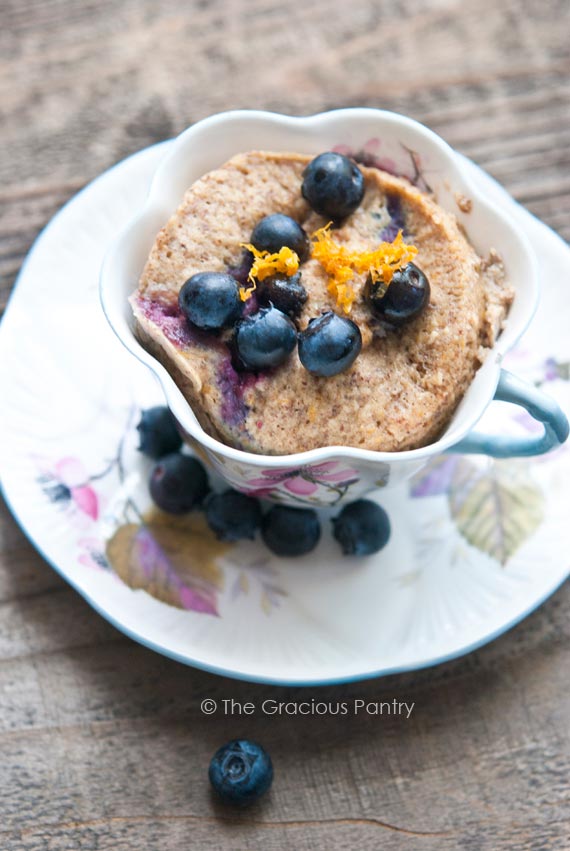 Clean Eating Blueberry Lemon Mug Cake