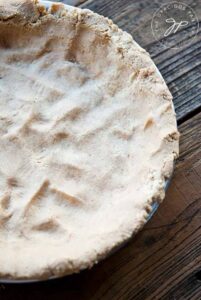 The finished crust pressed into the pie pan.