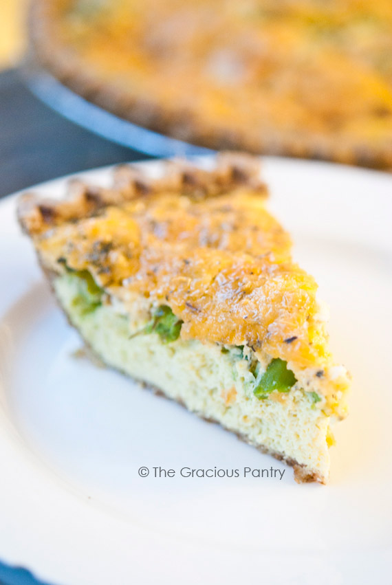 Clean Eating Cheddar Asparagus Quiche Recipe