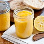2 pint-sized canning jars of real food lemon curd