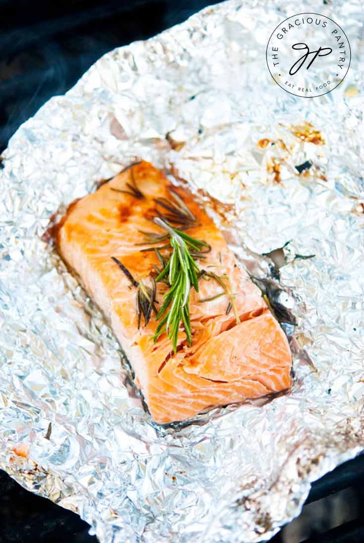 Clean Eating Hot Coal Roasted Garlic Rosemary Salmon Recipe