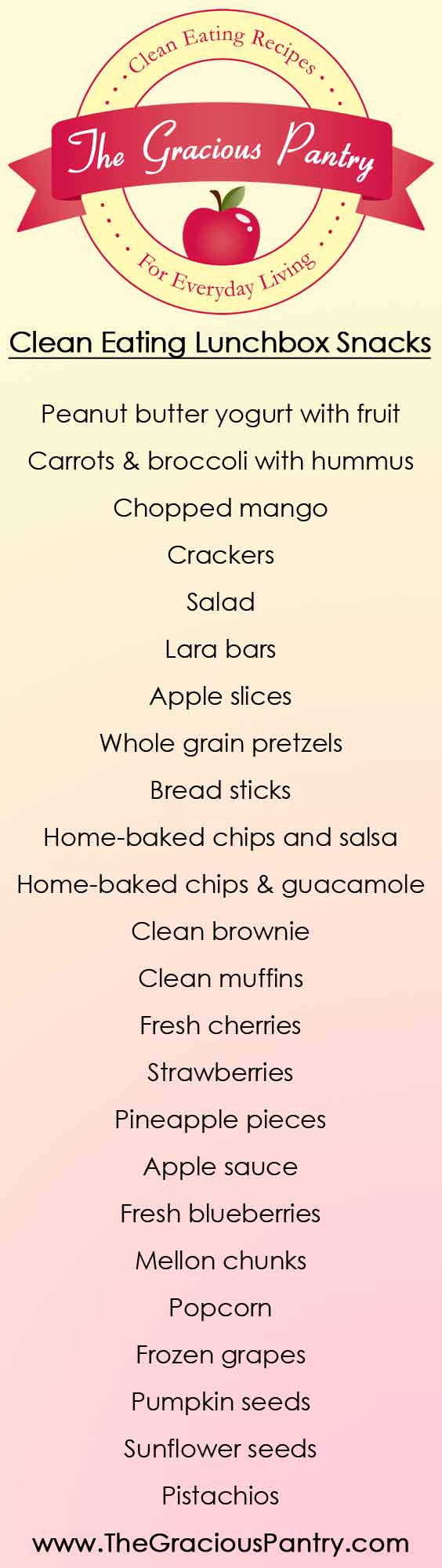 Lunchbox Snacks List The Gracious Pantry