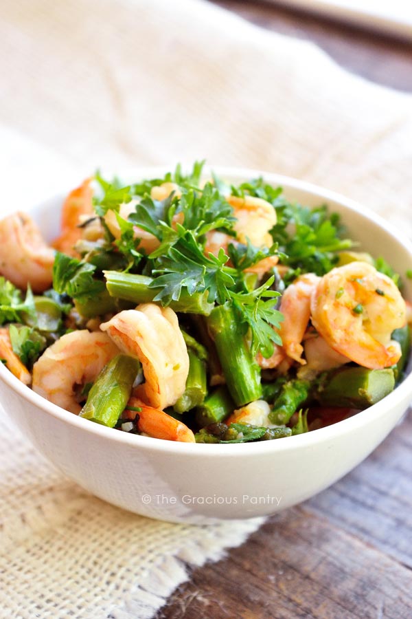 Clean Eating Shrimp And Asparagus Skillet Recipe