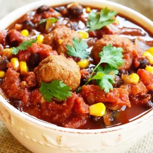 Clean Eating Slow Cooker Meatball Chili Recipe