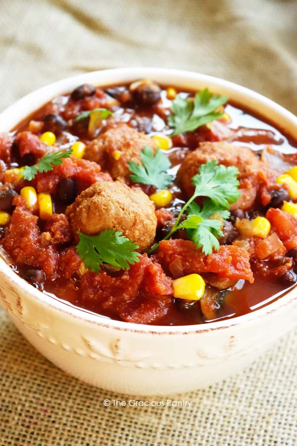 Clean Eating Slow Cooker Meatball Chili Recipe