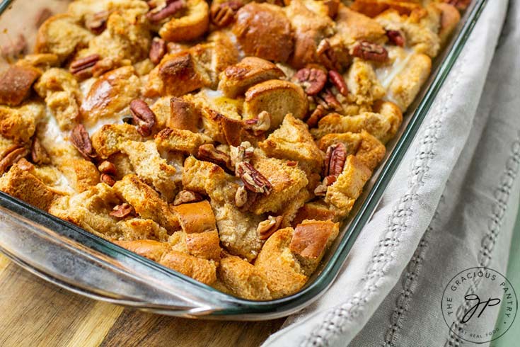 The finished Pumpkin Spice French Toast Casserole Recipe