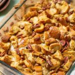 A freshly baked, Pumpkin Spice French Toast Casserole