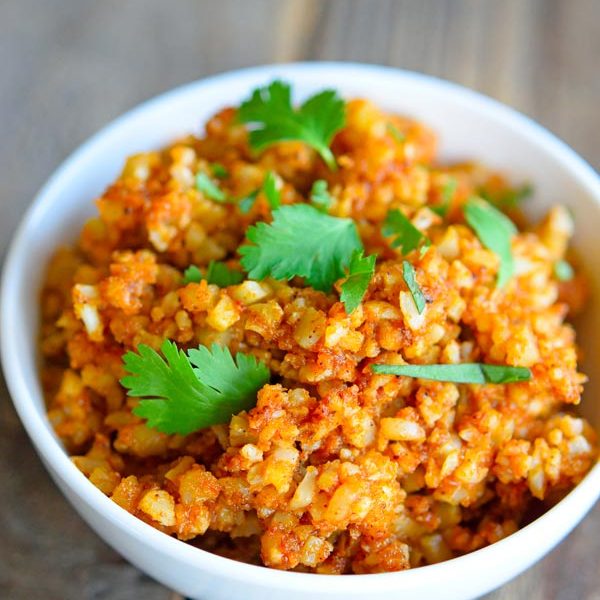 Clean Eating Spanish Cauli-Rice Recipe - The Gracious Pantry
