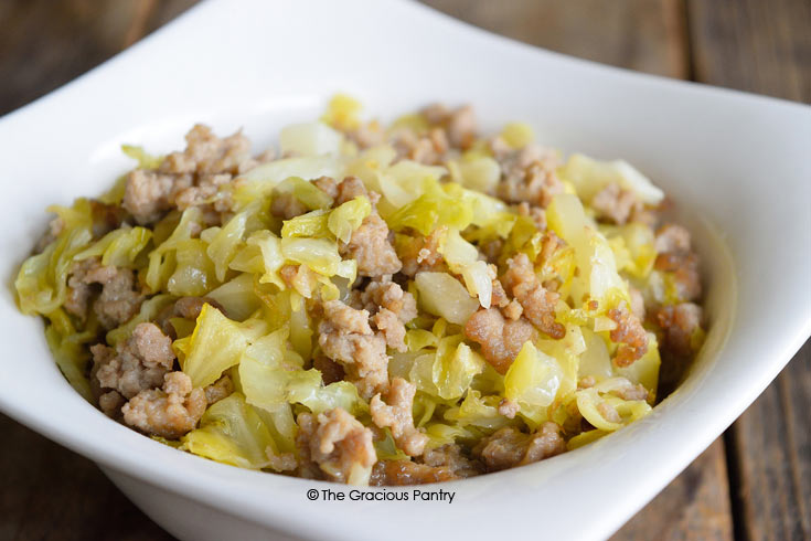Cabbage Hash In a white bowl.