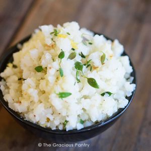 Clean Eating Lemon & Thyme Cauliflower Rice Recipe