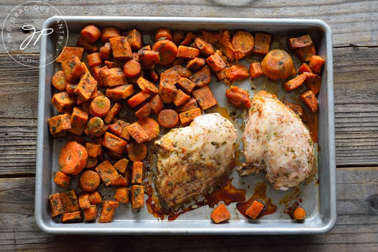 Clean Eating Cinnamon Carrots And Chicken Sheet Pan Dinner Recipe