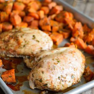 Clean Eating Cinnamon Carrots And Chicken Sheet Pan Dinner Recipe