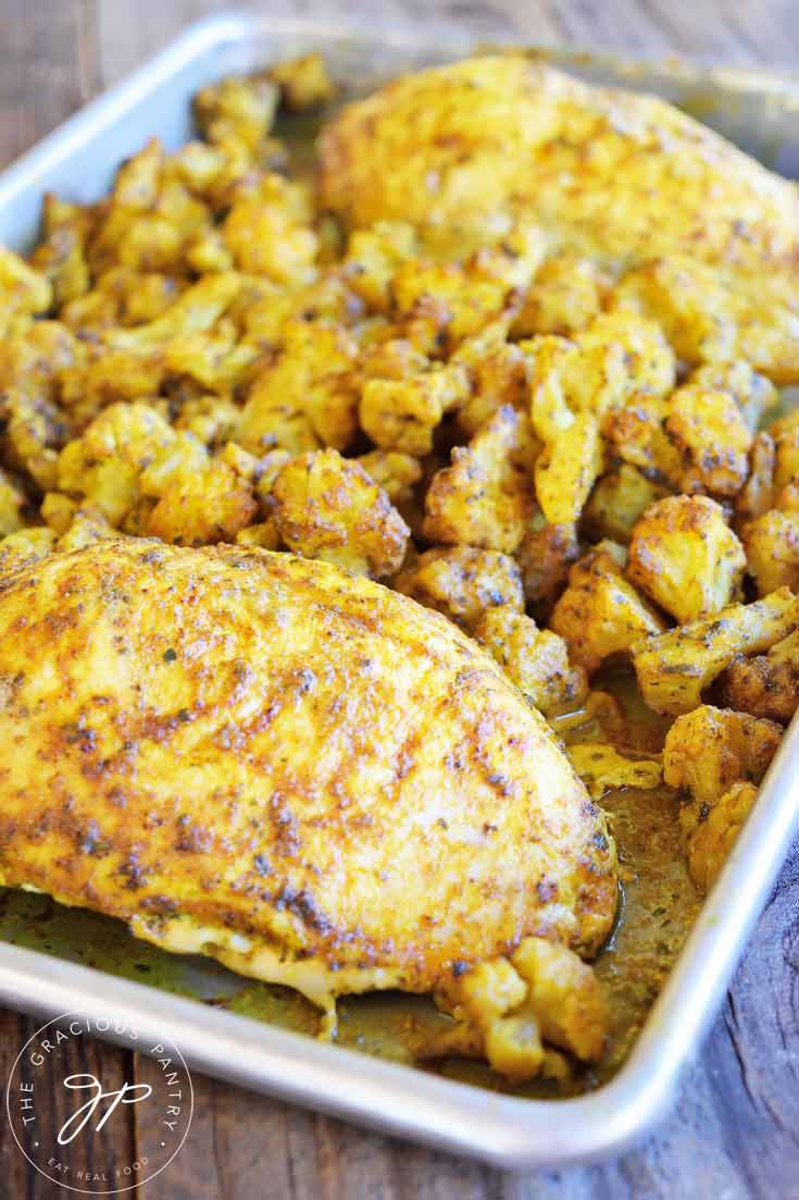 Sheet Pan Chicken And Cauliflower Recipe