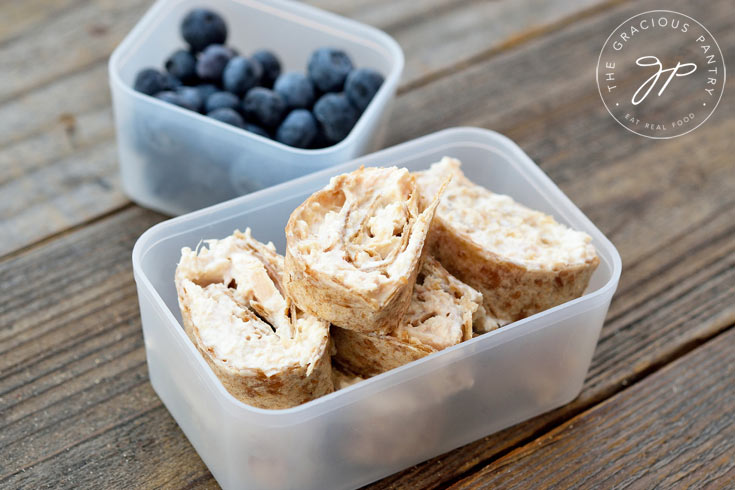 Tuna Pinwheels in a bento container.