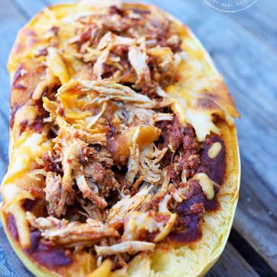 Clean Eating Chicken Enchilada Spaghetti Squash Recipe