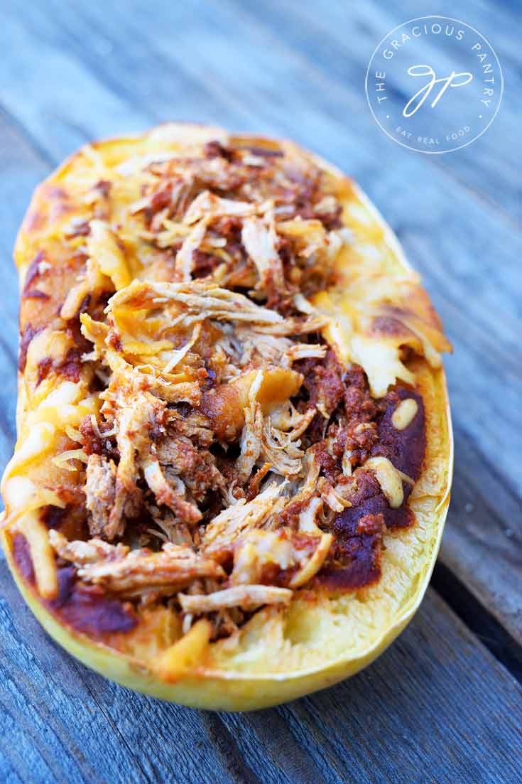 Clean Eating Chicken Enchilada Spaghetti Squash Recipe