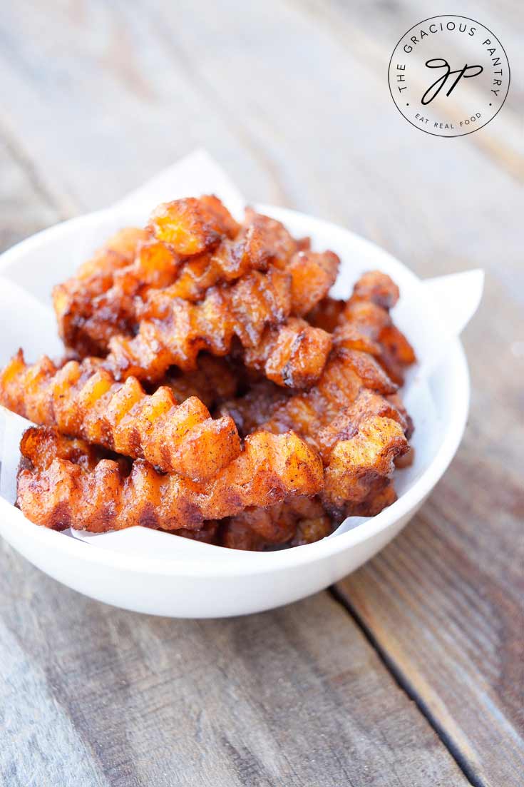 Clean Eating Cinnamon Butternut Squash Fries Recipe In A Bowl