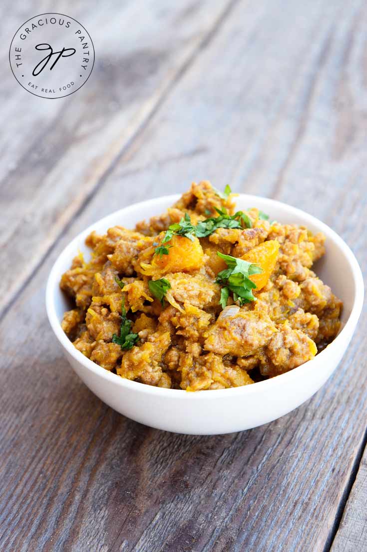 Clean Eating Ground Turkey Pumpkin Skillet Recipe In A Bowl