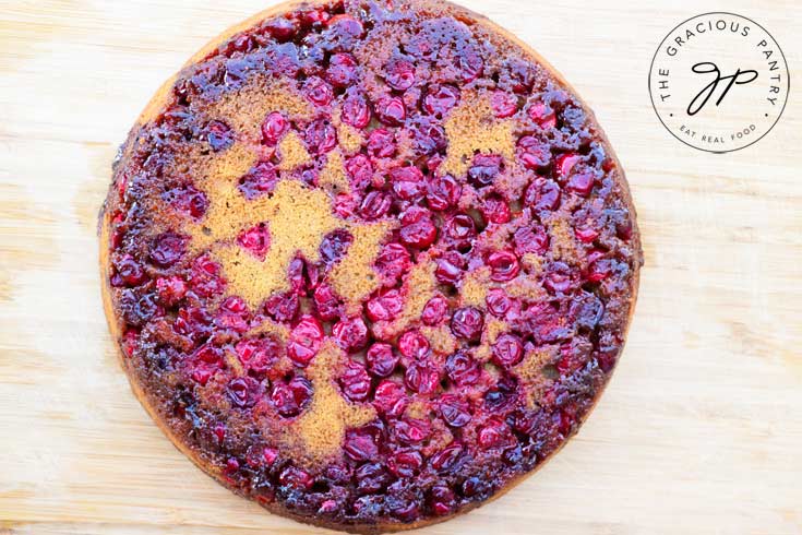 Clean Eating Skillet Cranberry Upside Down Cake Recipe Baked