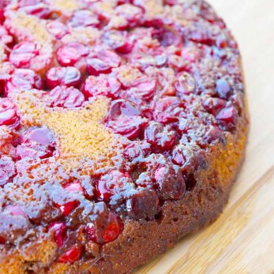 Clean Eating Skillet Cranberry Upside Down Cake Recipe